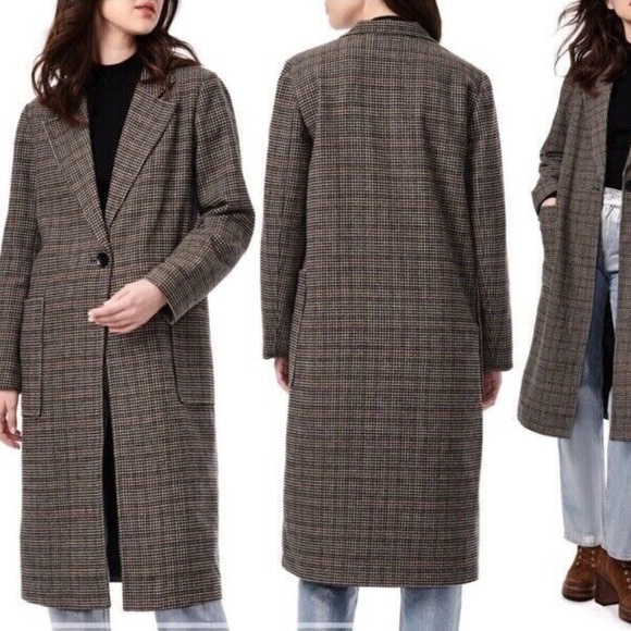 Bernardo Long Houndstooth Coat XS - Picture 1 of 6